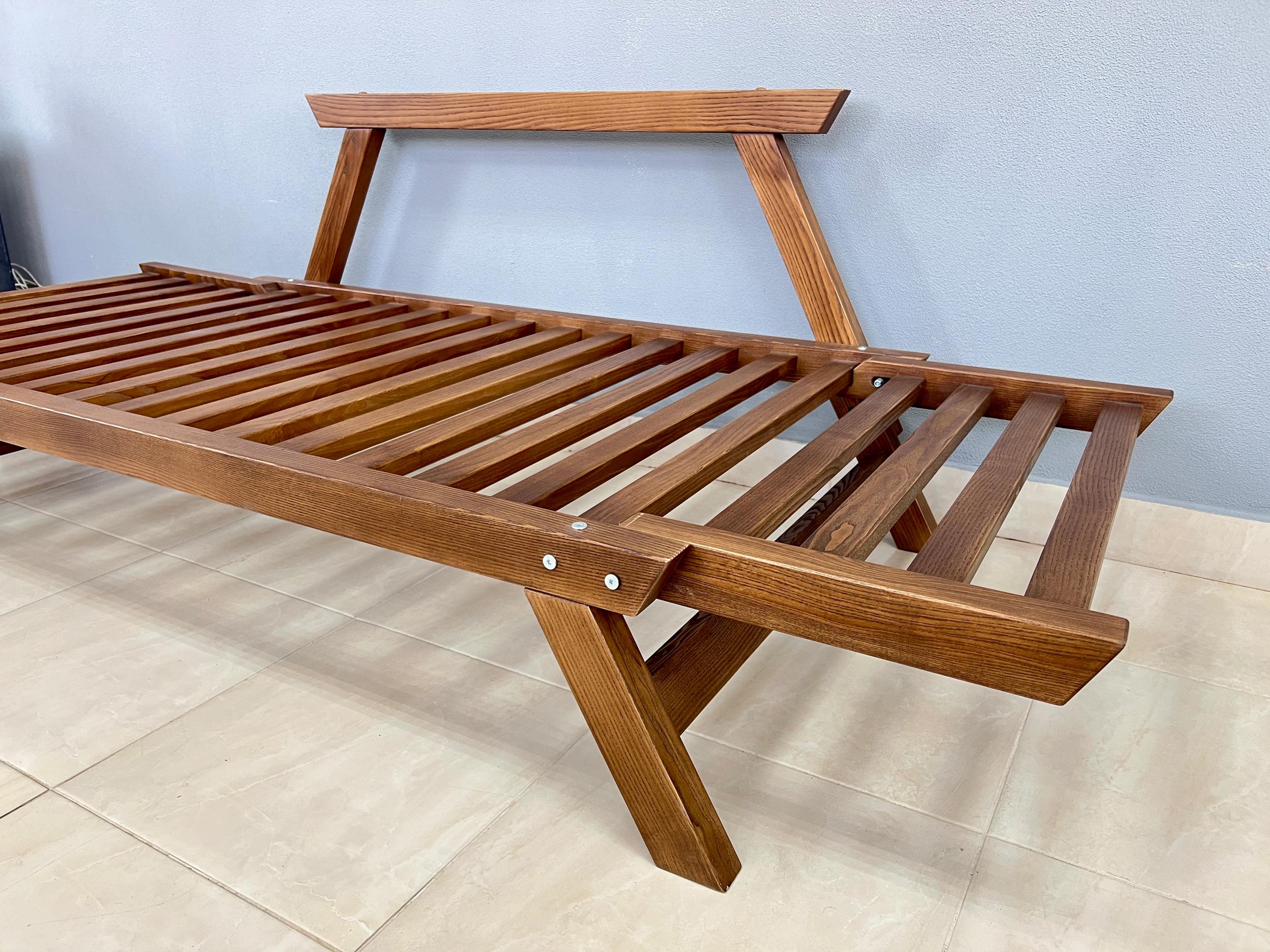 Диван дерев'яний розкладний Нью-Йорк Woody ясен Коричневий/матрац Бежевий (47565) - фото 6 Диван дерев'яний розкладний Нью-Йорк Woody ясен Коричневий/матрац Бежевий (47565) - фото 6