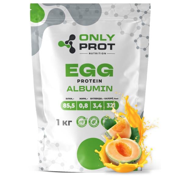 Протеин яичный альбумин ONLY PROT NUTRITION Egg Protein сухой белок в порошке 1 кг Дыня (21-145-egp-d-1kg)