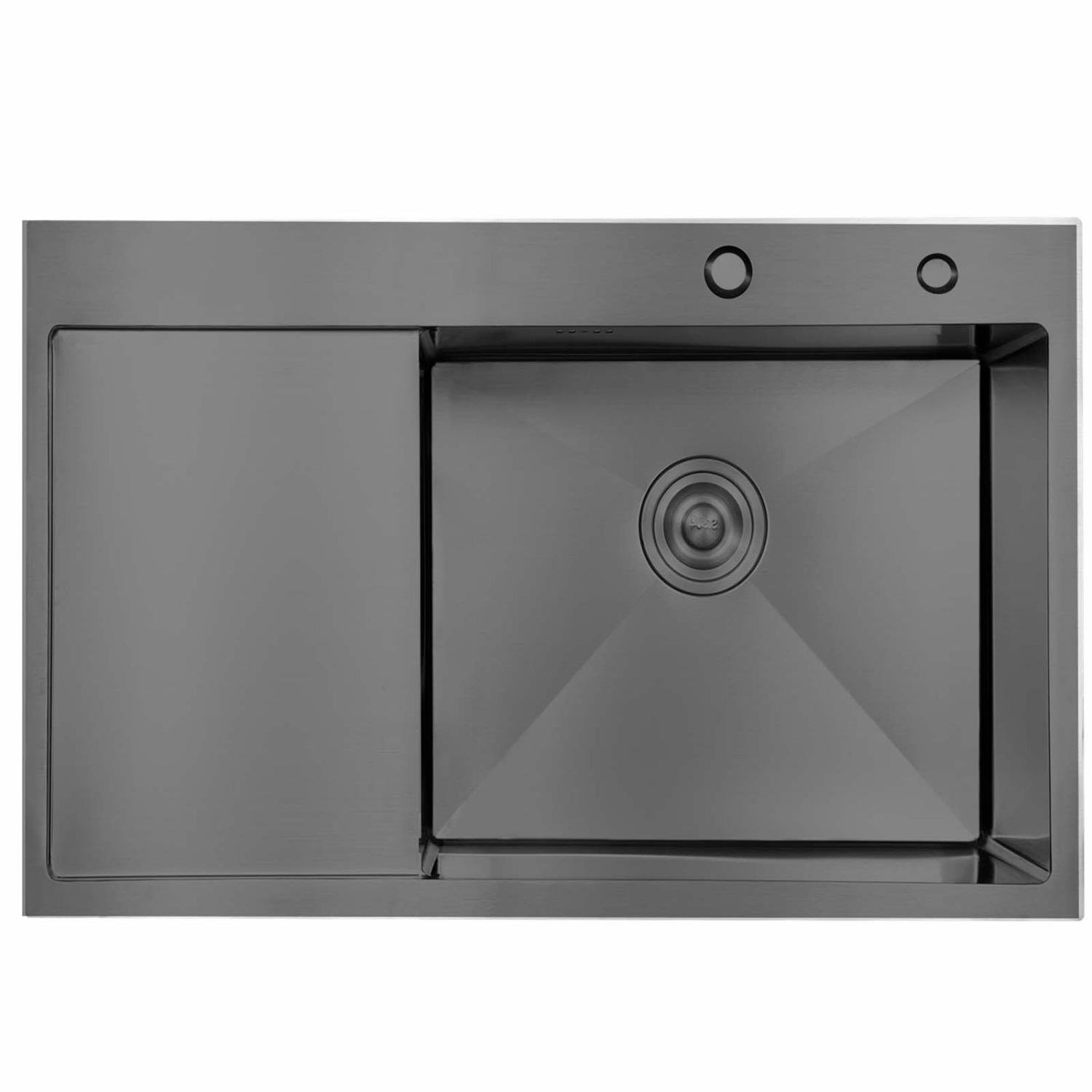 Мойка кухонная Lidz LDH6350BLPVD45589 из нержавеющей стали прямоугольная 630x500 мм (227105)