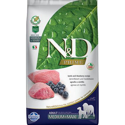 Корм для собак Farmina N&D PRIME DOG LAMB&BLUEBERRY MEDIUM&MAXI 2,5 кг (191617)