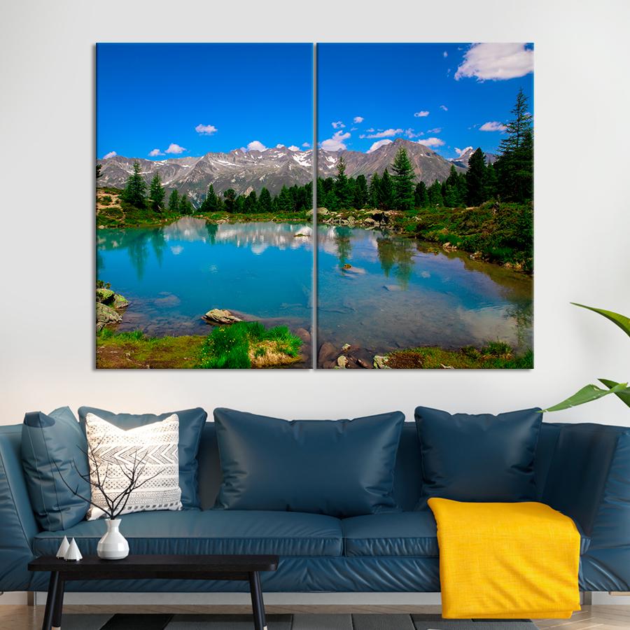 Картина природа Блакитне гірське озеро Берглі 71x51 см (A1155-2)