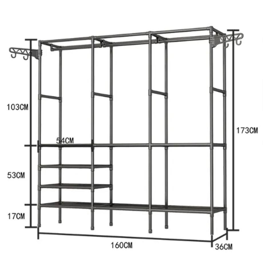 Вішалка для одягу на підлогу на 3 секції (70616) - фото 5