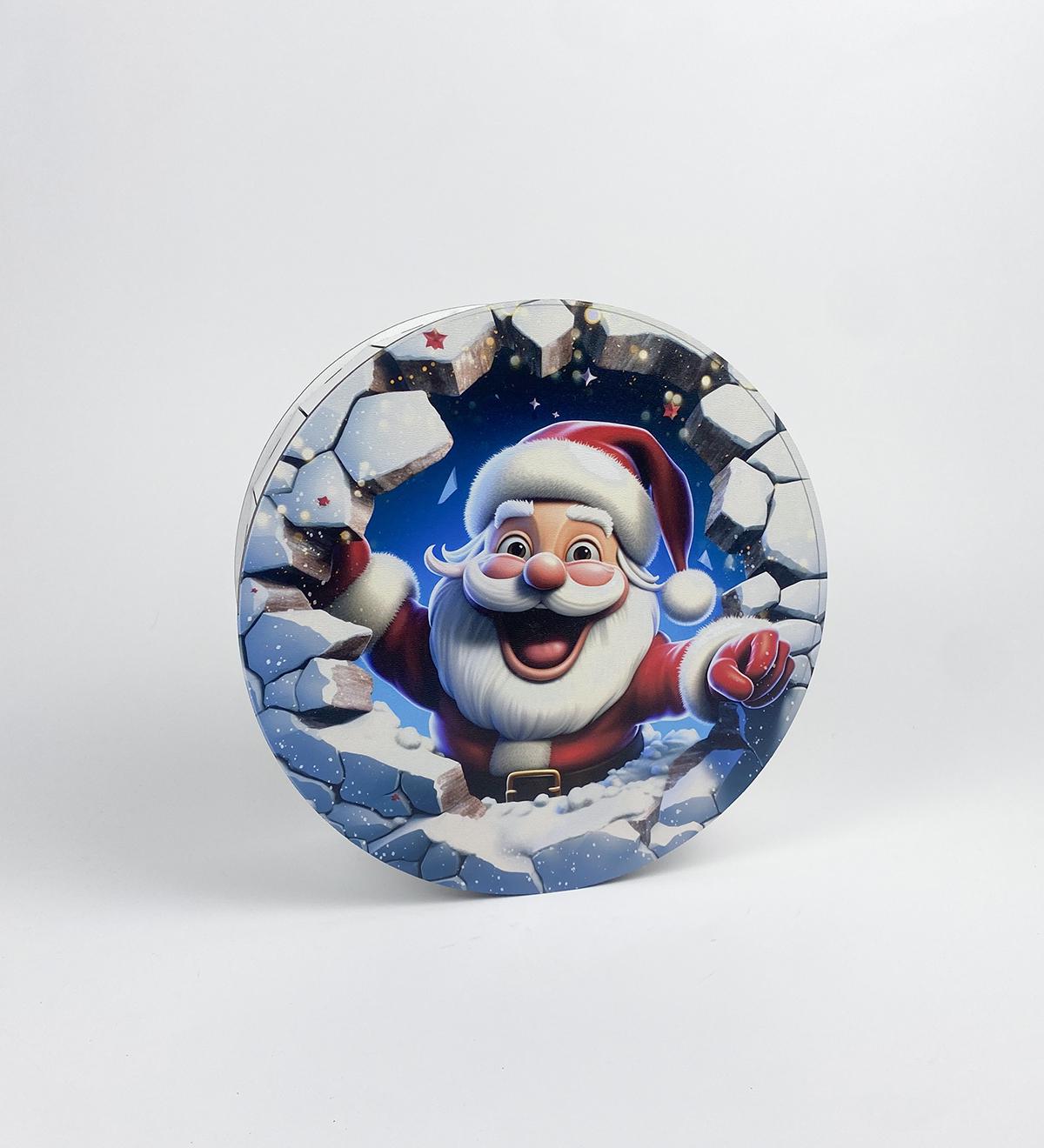 Коробочка кругла "Щасливий Санта" (5683)