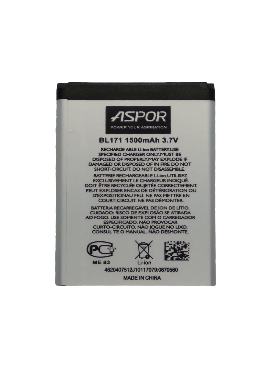 Аккумулятор Aspor for Lenovo A60/A65/A356/ A368/A370e/A376/A390t/A500 (BL-171)