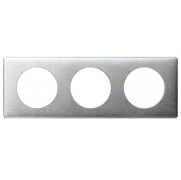 Рамка Legrand Celiane пластик 3 поста 8,7х23 см Алюминиевый (068923)