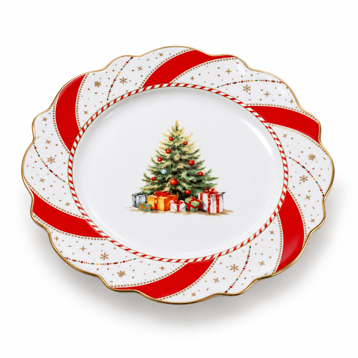 Тарелка BonaDi Christmas Ribbon 25 см фарфоровая (498-351) Тарелка BonaDi Christmas Ribbon 25 см фарфоровая (498-351)