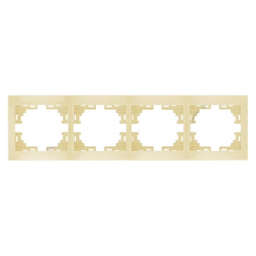 Рамка чотиримісна Lezard MIRA горизонтальна Кремовий (701-0300-149)