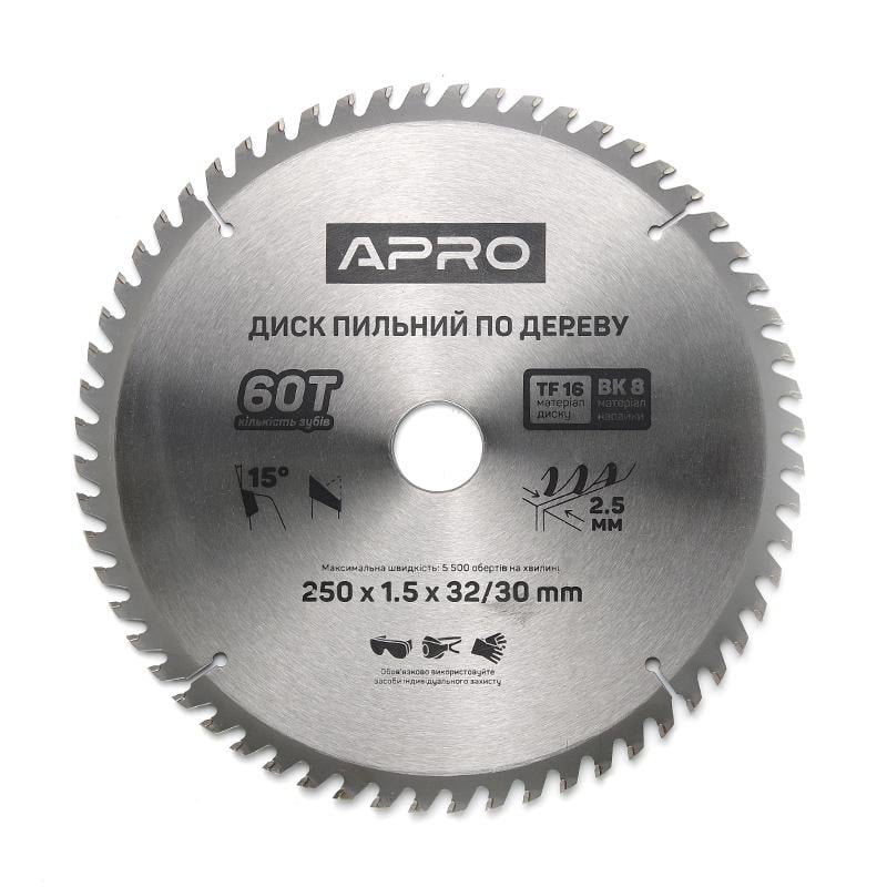Диск пильний по дереву Apro 250х32/30х60Т (830206)