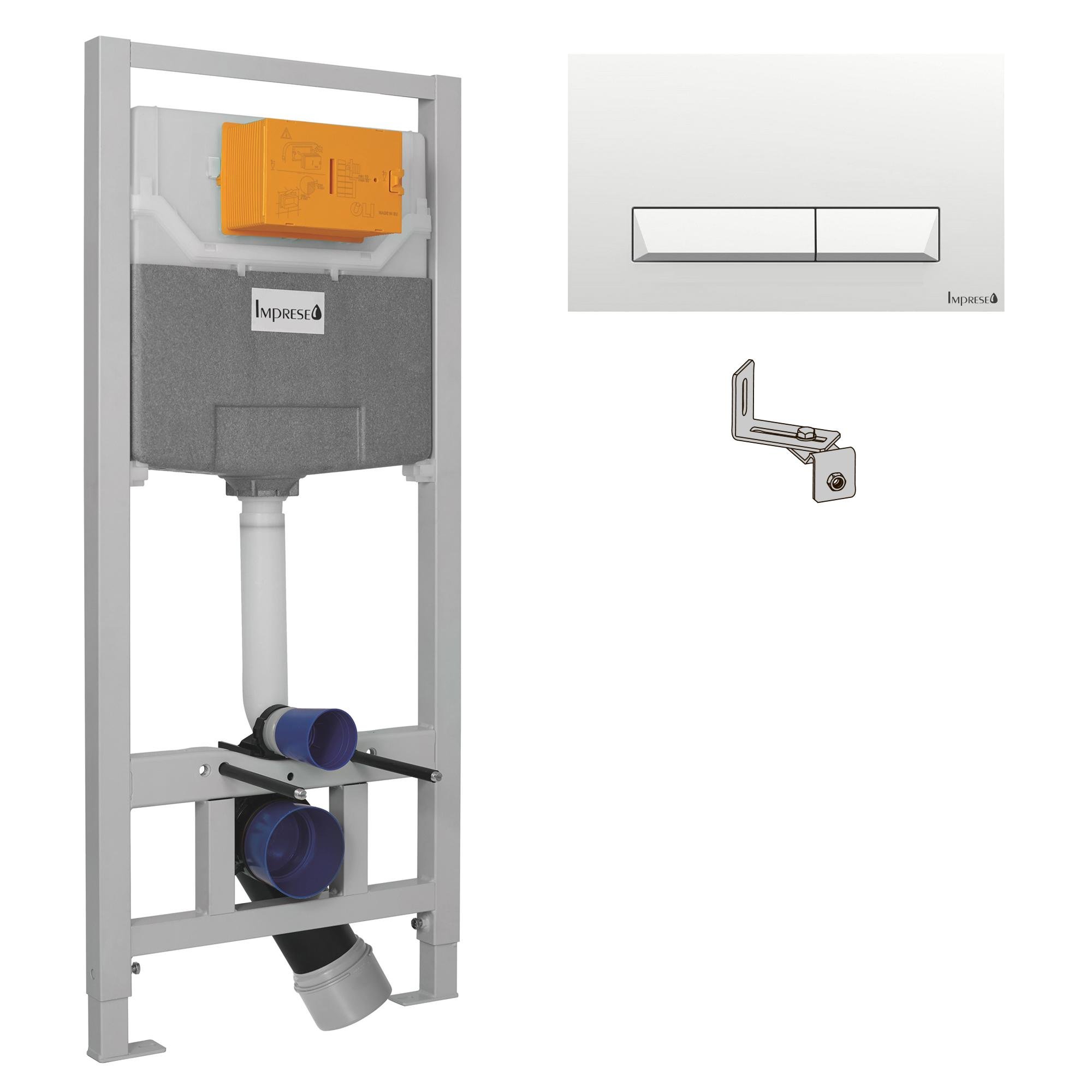 Инсталляционная система для унитаза Imprese i8109 с кнопкой Белый (82443)