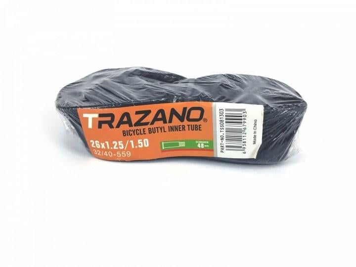 Велосипедна камера TRAZANO 26x1,95/2,125 Schrader AV авто 48 мм Велосипедна камера TRAZANO 26x1,95/2,125 Schrader AV авто 48 мм