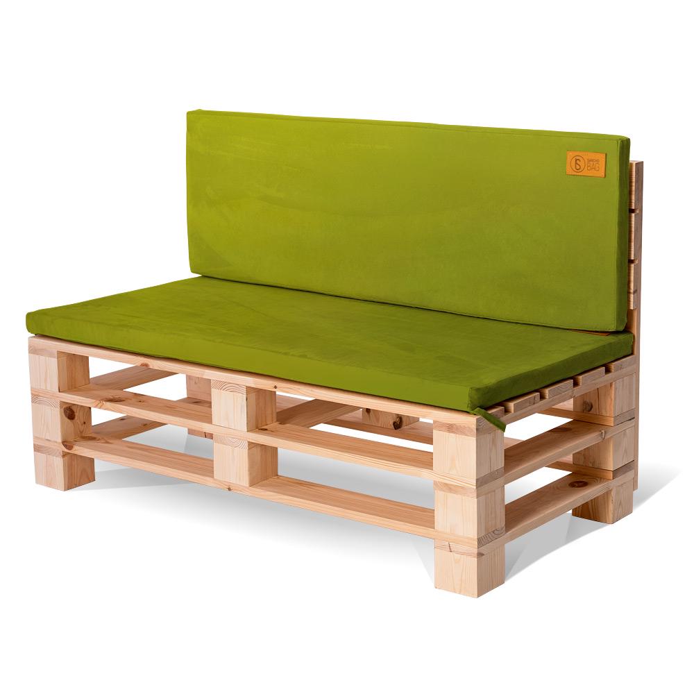 Комплект подушок для садових меблів SanchoBAG Велюр 120x40x5/120х55x5 см Forest Green (pvm-1014-sb105-10)