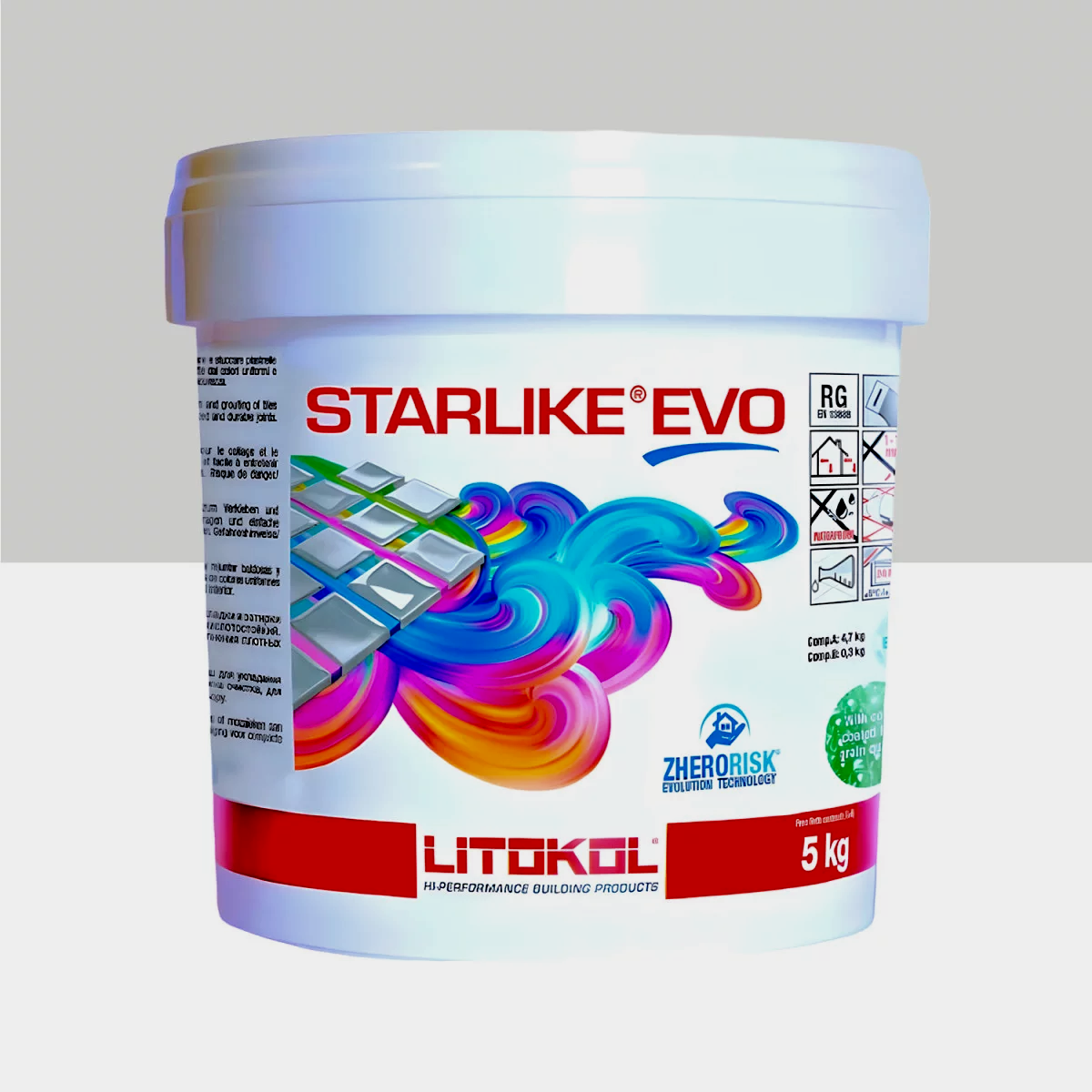 Затирка для плитки Litokol Starlike EVO 105 двокомпонентна епоксидна 5 кг Тітановий