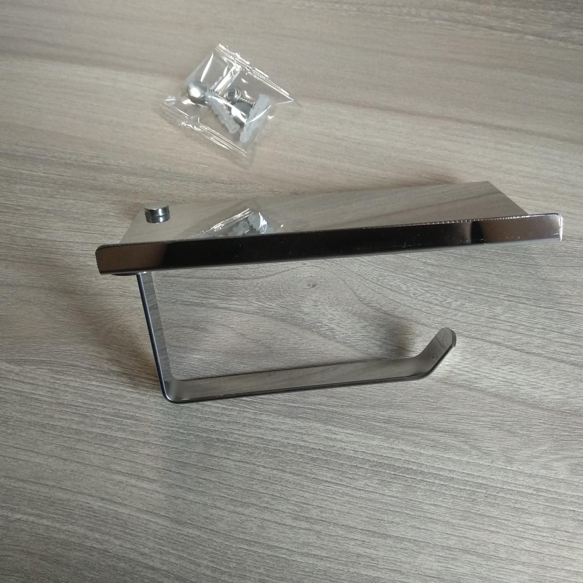 Тримач туалетного паперу IwConcept K6 SS-304 з поличкою із нержавіючої сталі Хром (1928) - фото 7 Тримач туалетного паперу IwConcept K6 SS-304 з поличкою із нержавіючої сталі Хром (1928) - фото 7