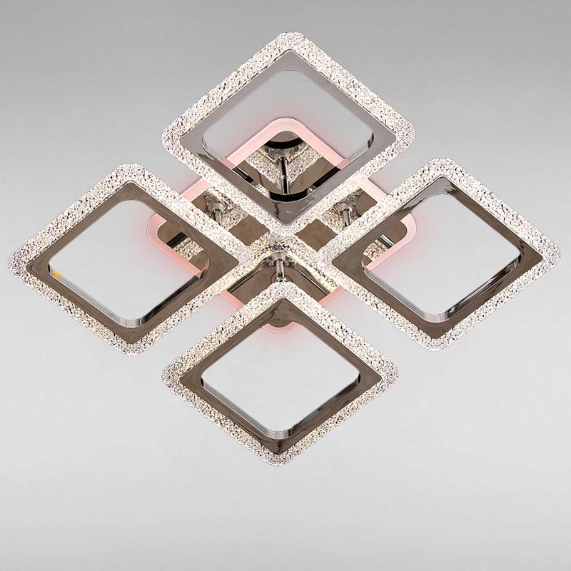 Люстра LED стельова Light House SC-15807/4C CR+RGB 64W+8W Хром