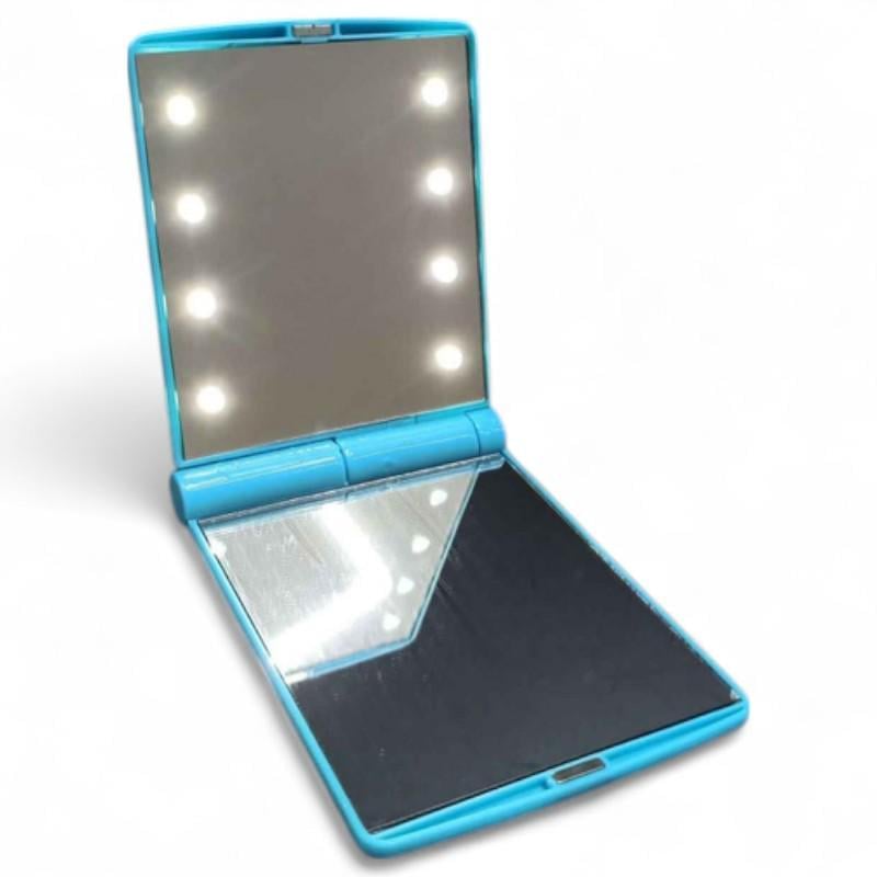 Косметическое зеркало Travel Mirror Pink с LED подсветкой на 8 светодиодов (FD27615)