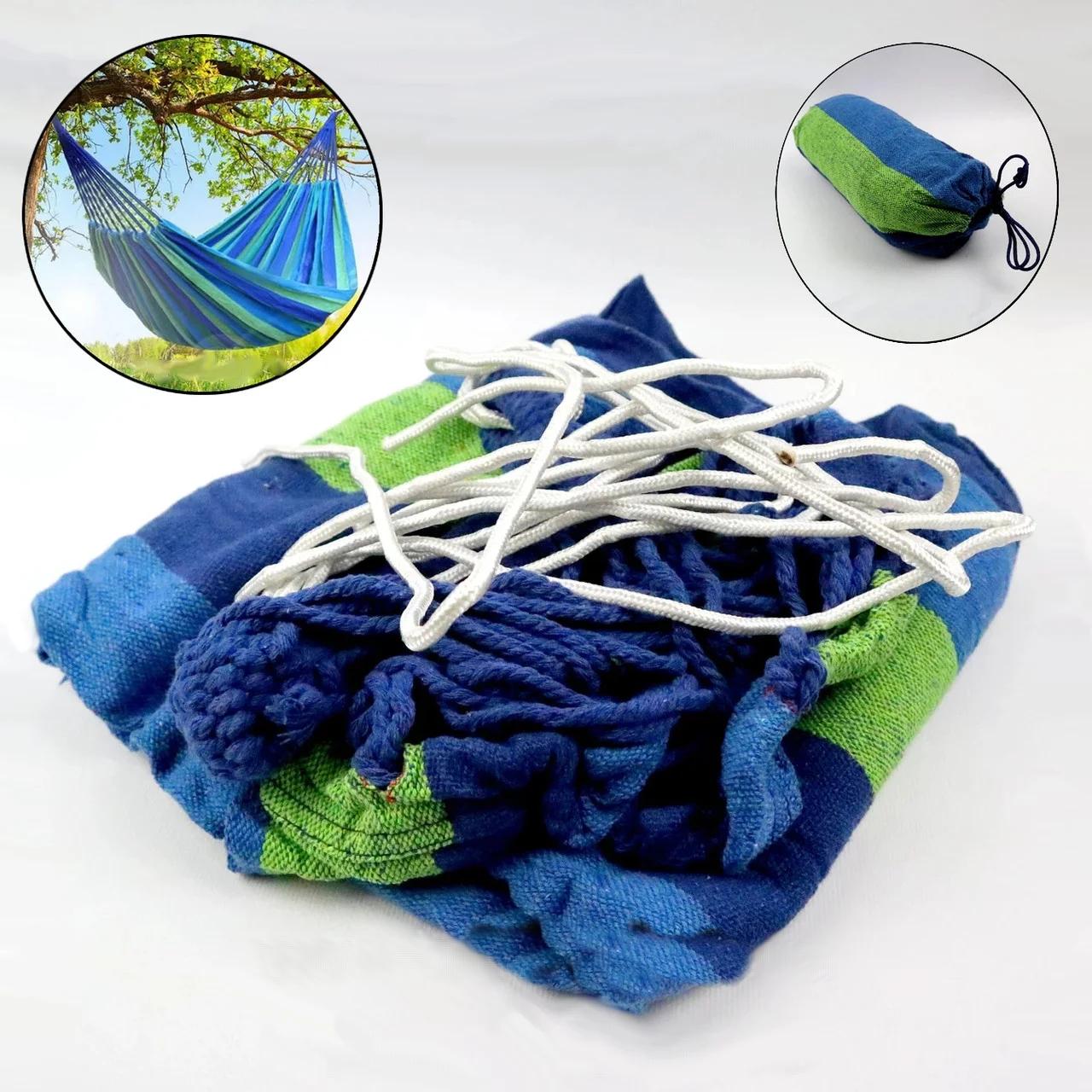 Гамак хлопковый 200x80см Синий (4123273) - фото 4