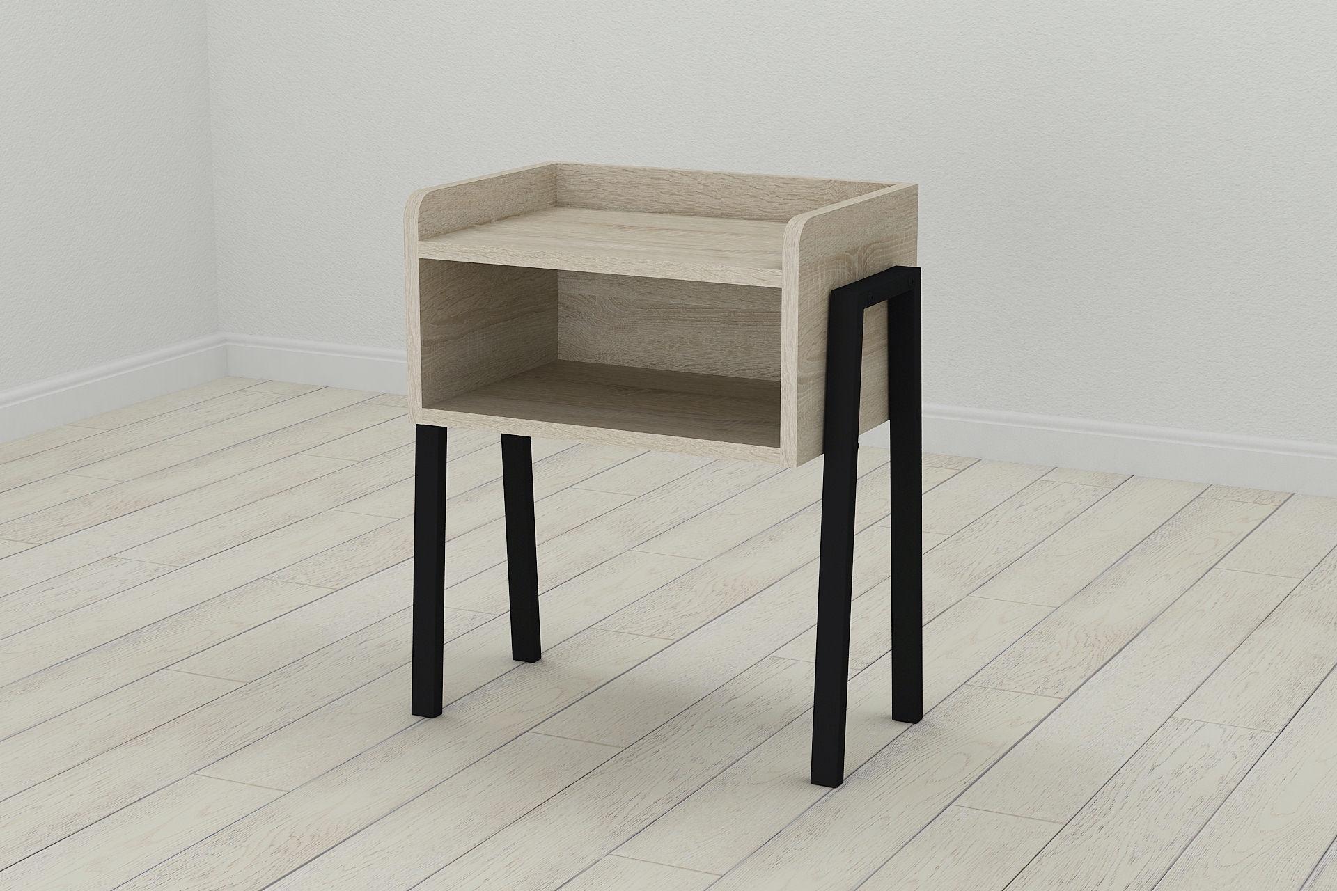 Тумба модульная Ferrum-decor Джузи металл/ДСП 16 мм 540x450x320 мм Черный/Сонома (FRD-102971)