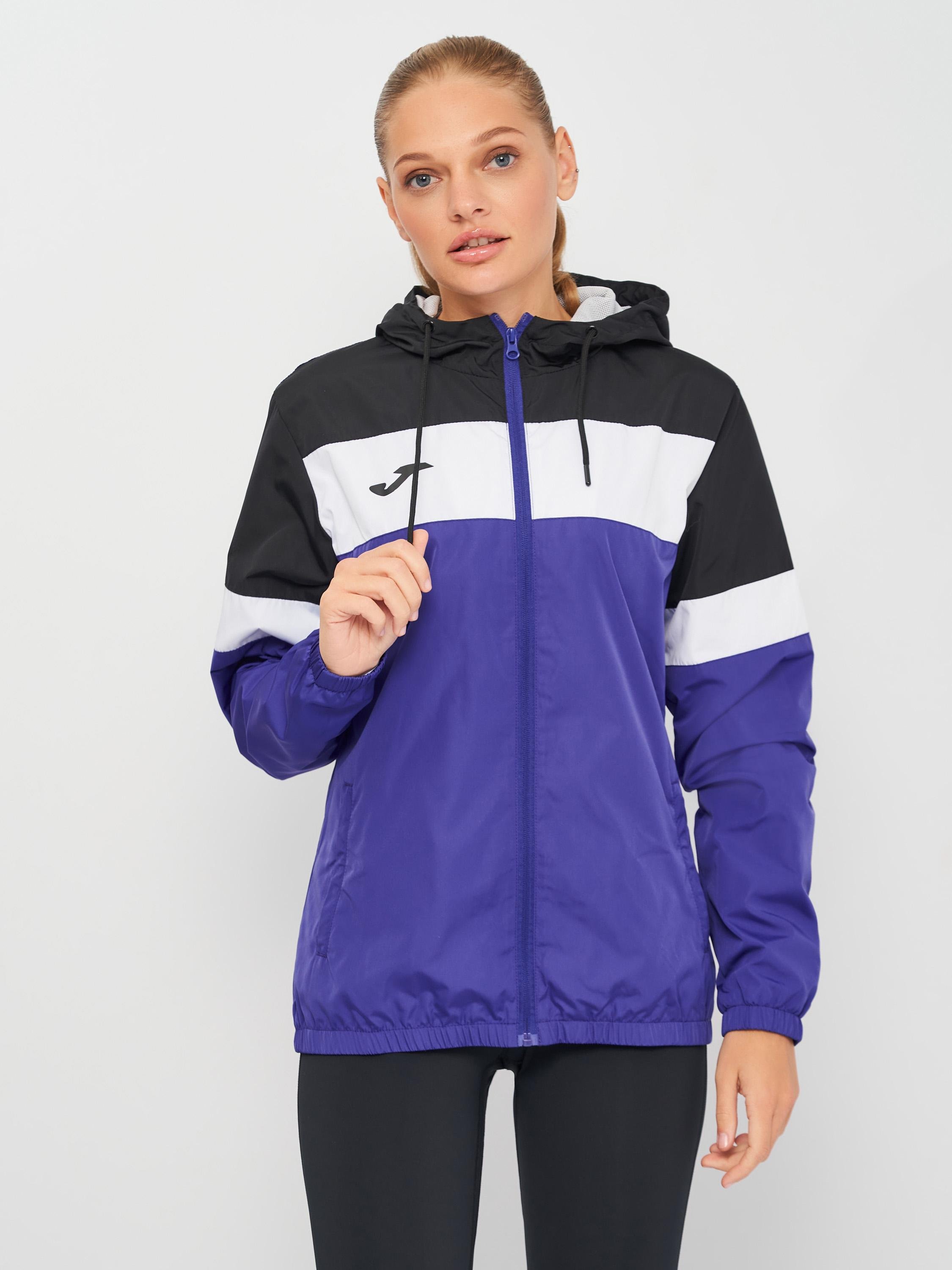 Куртка ветрозащитная женская Joma 901046.551 Crew Iv Rainjacket S Purple-Black (8424309079574)