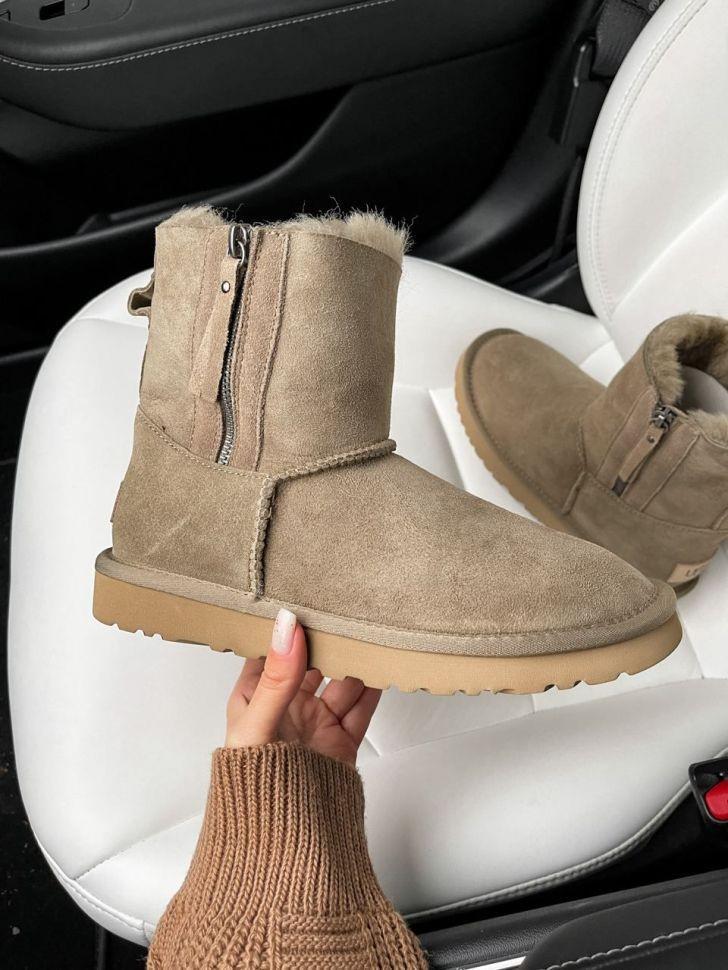 Уггі жіночі UGG Zip Mini Khaki Suede р. 37 Хакі (13620) Уггі жіночі UGG Zip Mini Khaki Suede р. 37 Хакі (13620)