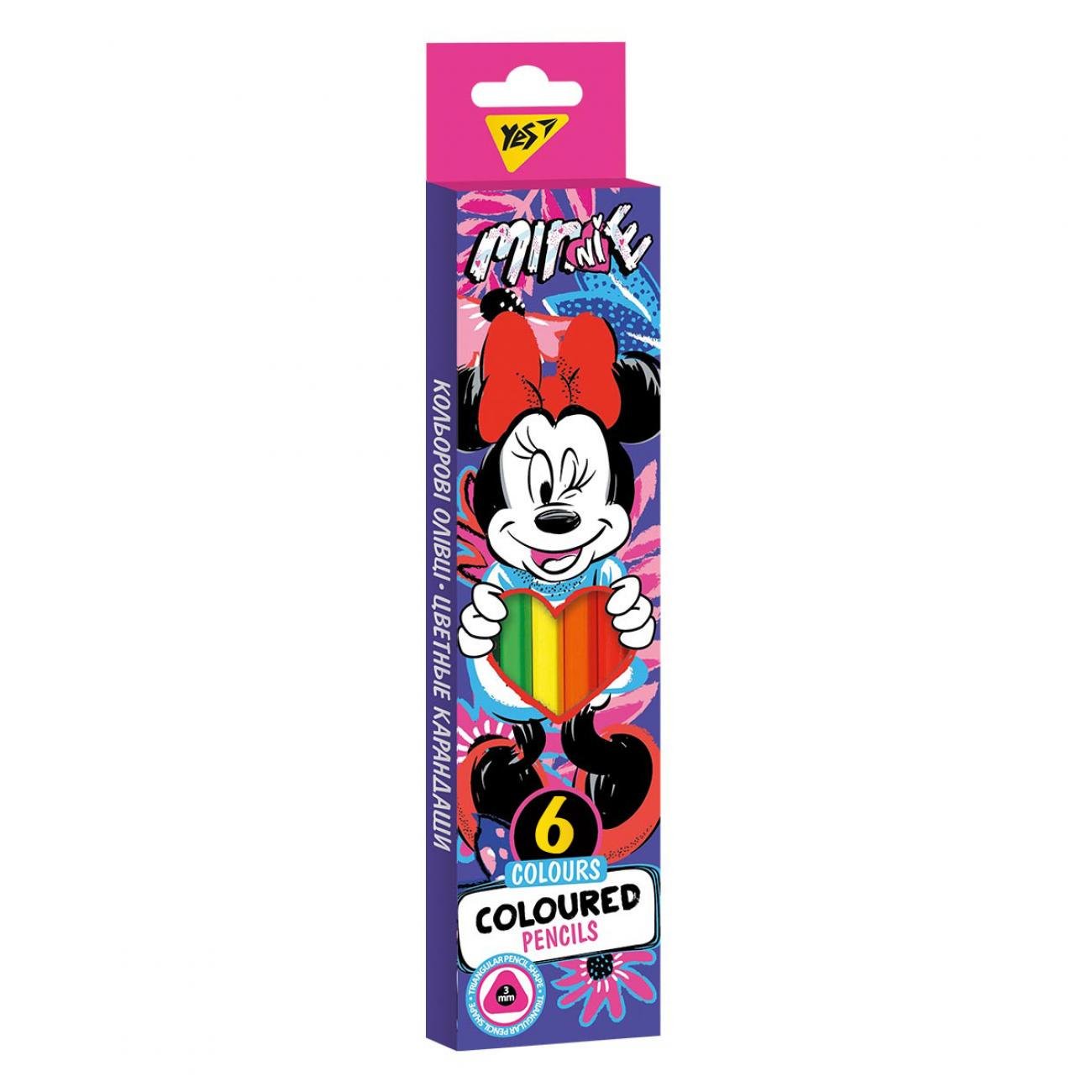 Олівці кольорові YES Minnie Mouse 6 кольорів (MTT-163078)