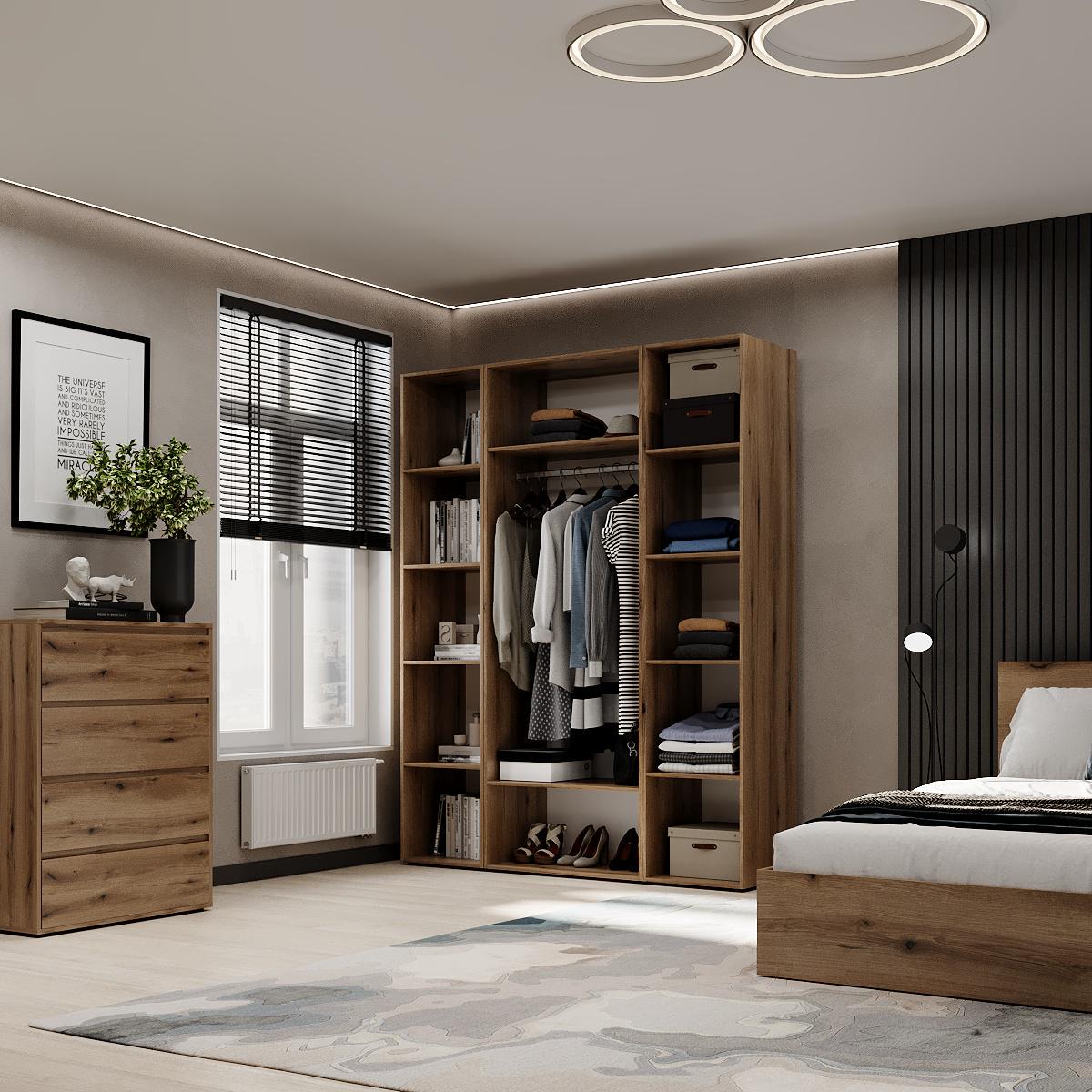 Шкаф распашной комбинированный ART IN HEAD №16 Light 1600x500x2200 мм Дуб Эвок прибрежный (GALTK01610000000) - фото 4 Шкаф распашной комбинированный ART IN HEAD №16 Light 1600x500x2200 мм Дуб Эвок прибрежный (GALTK01610000000) - фото 4