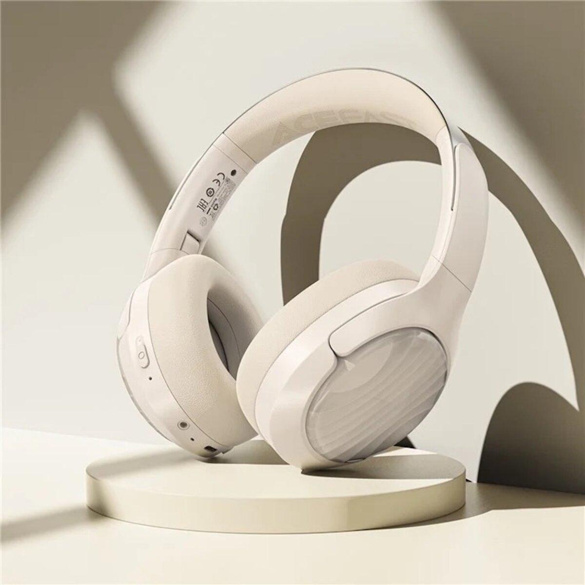 Навушники бездротові ACEFAST H5 Active Noise Cancelling Wireless Headset BT5.3 500 mAh Milky White (6974316284284) - фото 2 Навушники бездротові ACEFAST H5 Active Noise Cancelling Wireless Headset BT5.3 500 mAh Milky White (6974316284284) - фото 2