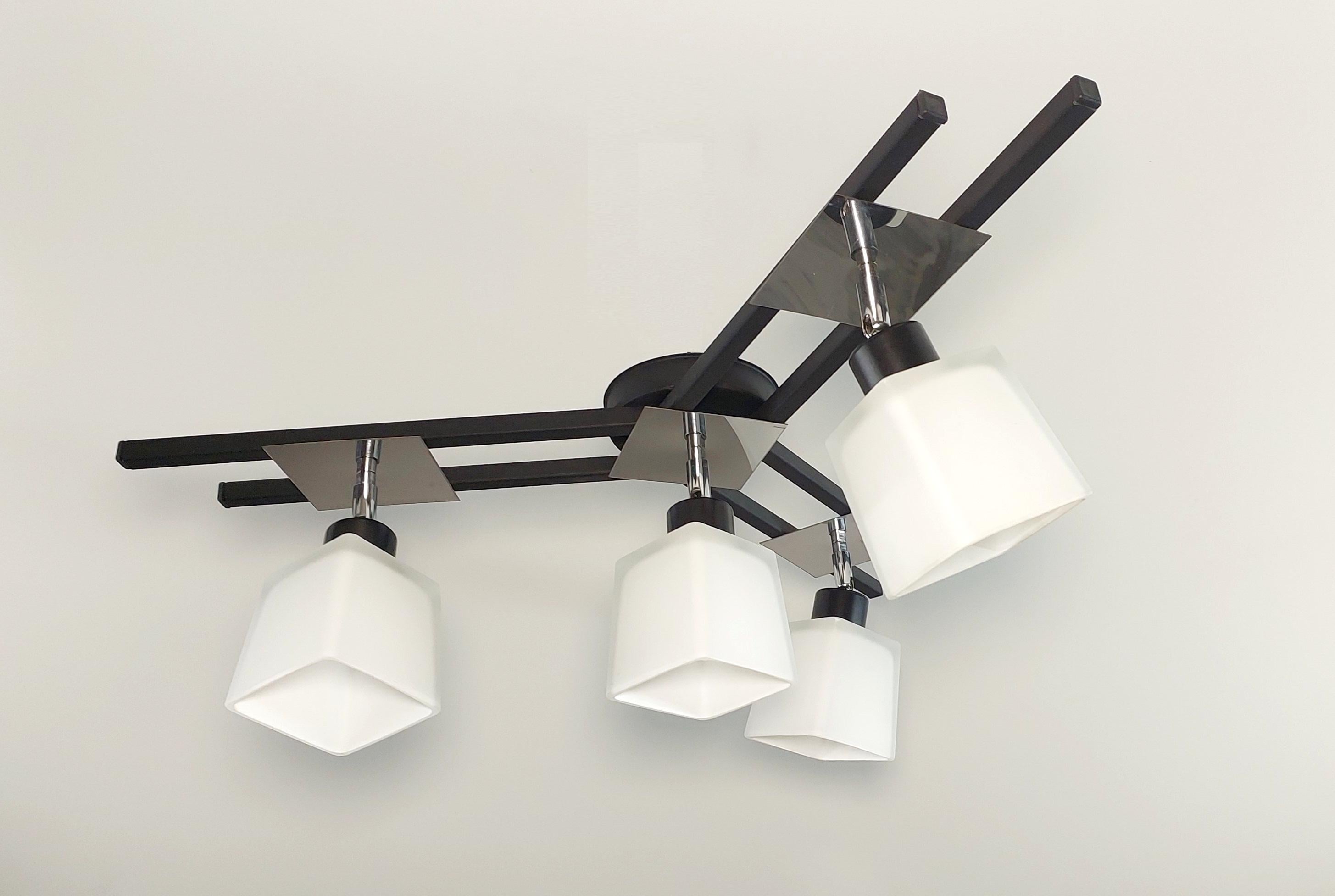 Люстра Міленіум хром/3+1 на 4 плафона металева Чорний