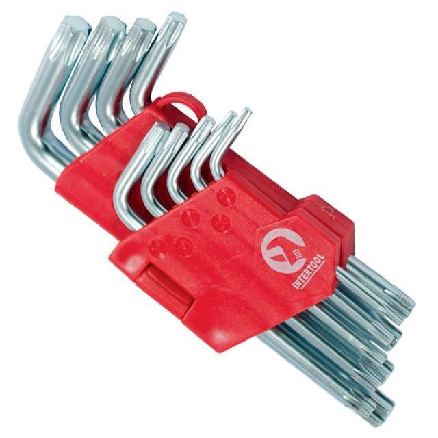 Набор ключей Г-образных Intertool HT-0607 Torx Т10-Т50 CrV Small 9 пр. (120258)