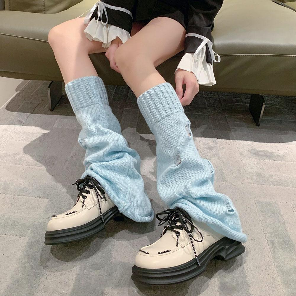 Гетры клеш с дырками One size Голубой (2132) - фото 2 Гетры клеш с дырками One size Голубой (2132) - фото 2