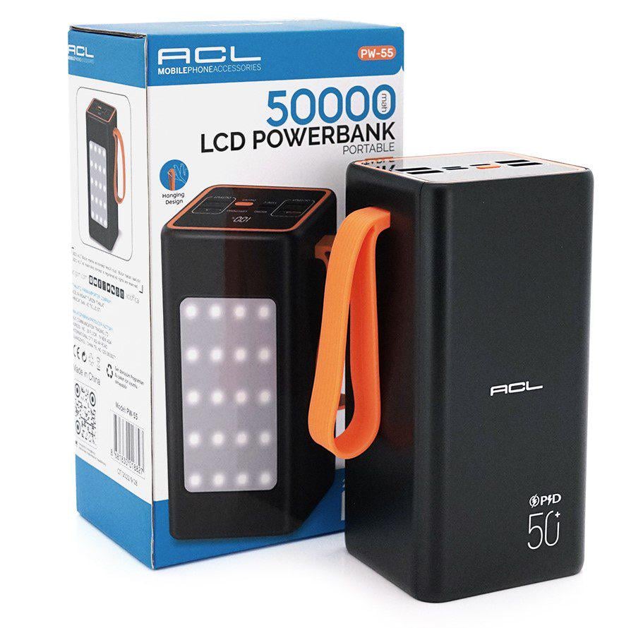 Повербанк ACL PW55 50000 mAh LED-фонарь 20 светодиодов PD 22,5W