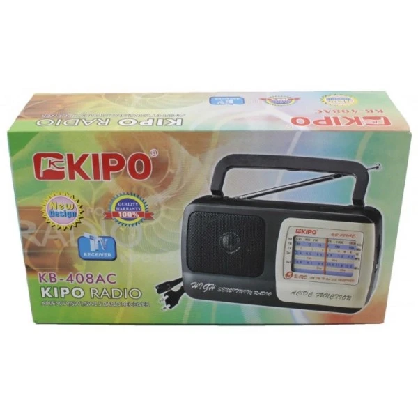 Радіоприймач Kipo KB-408 AC FM c Usb від батареї R20 та від мережі Чорний - фото 2