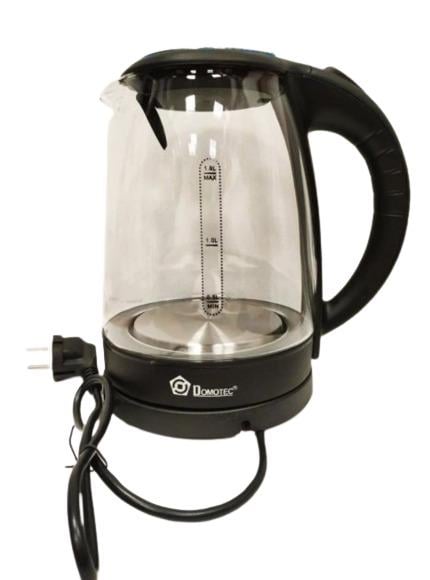 Электрический чайник Domotec MS-8110 стеклянный с подсветкой 2 л 2200W Черный (MS-8110_4811) Электрический чайник Domotec MS-8110 стеклянный с подсветкой 2 л 2200W Черный (MS-8110_4811)