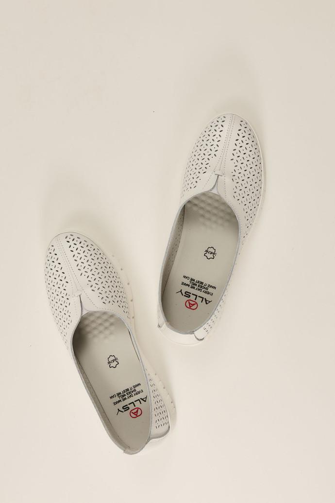 Мокасини жіночі ALLSY шкіряні р. 40 Білий (195165) - фото 3