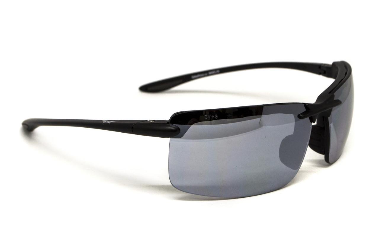 Очки защитные Global Vision Wheelin зеркальные Серый в черной оправе (69962426490400)