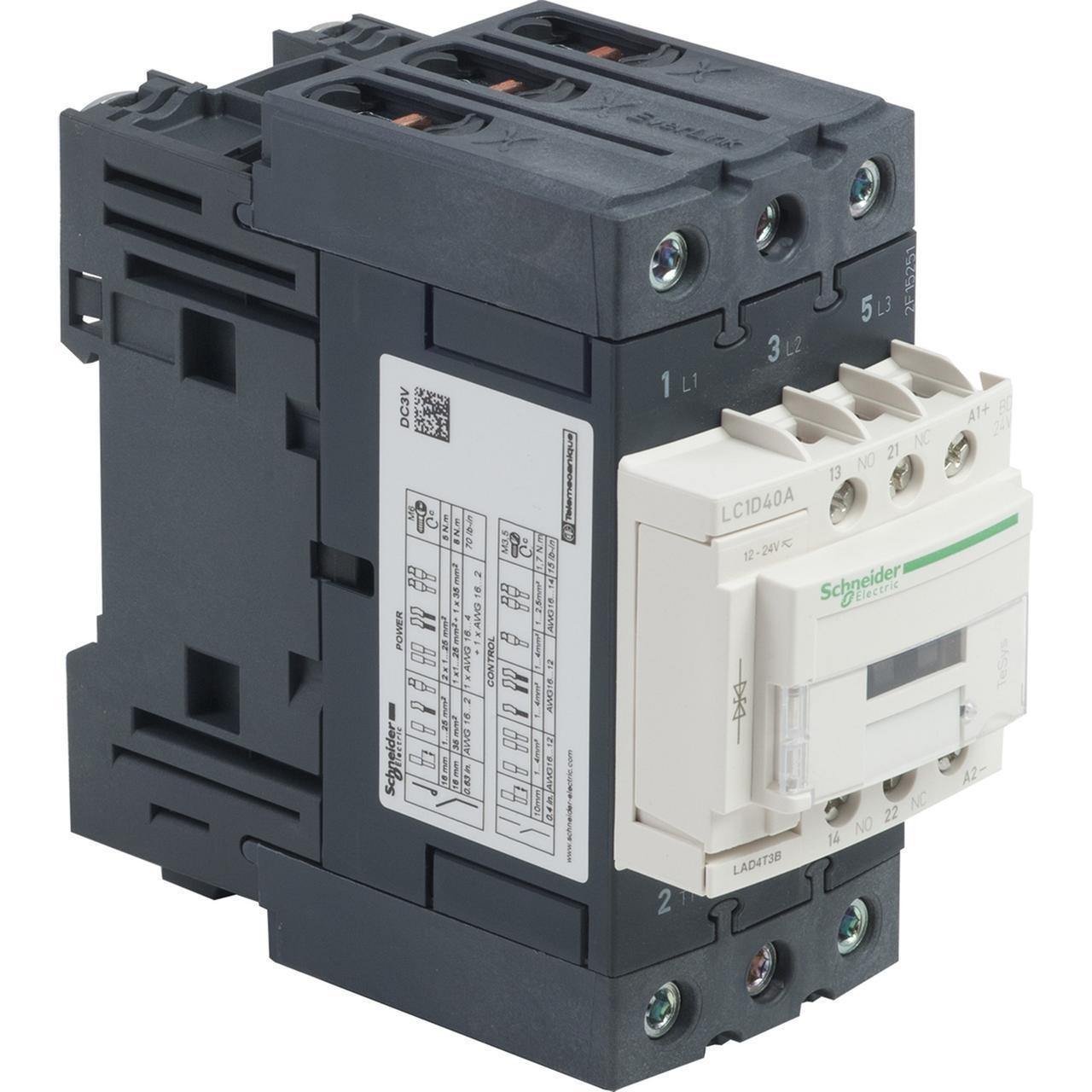 Контактор Shneider Electric TeSys D 3P 40A 3NO 24В/DC (LC1D40ABD)