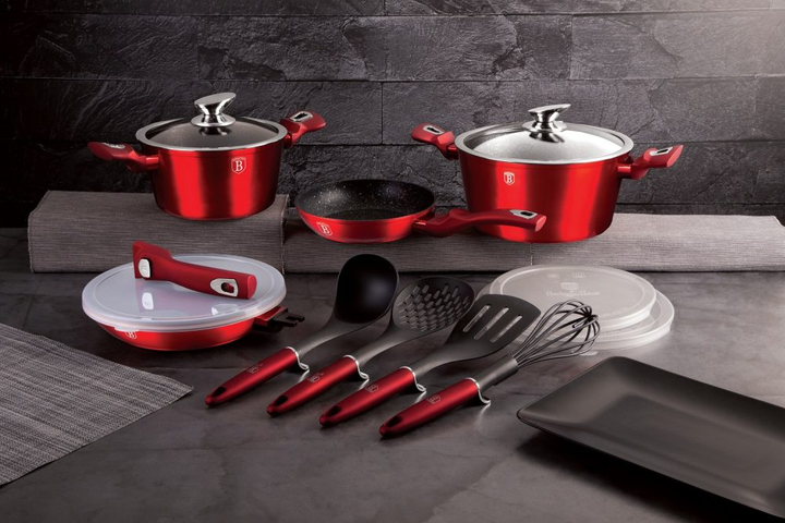 Набір посуду Berlinger Haus Metallic Line Burgundy Edition 13 предметів (BH-7057) - фото 3 Набір посуду Berlinger Haus Metallic Line Burgundy Edition 13 предметів (BH-7057) - фото 3