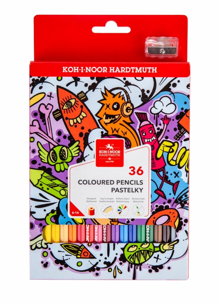 Карандаши цветные Koh-I-Noor 3555 TEENAGE. 36 шт. (8593539343936) Карандаши цветные Koh-I-Noor 3555 TEENAGE. 36 шт. (8593539343936)