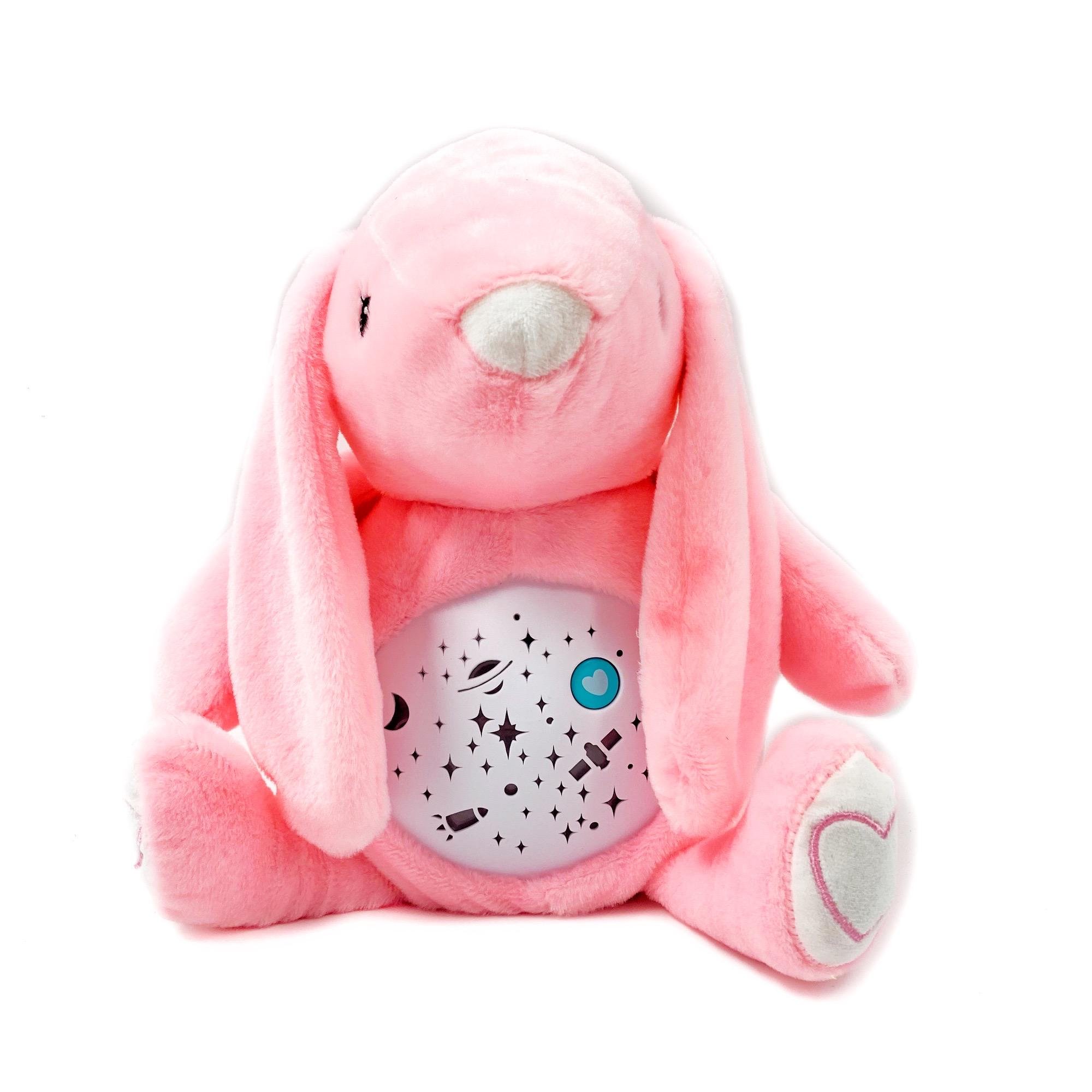 Нічник дитячий TK Group Зайчик 26 см музичний з проектором зоряного неба Різнобарвний (113327)