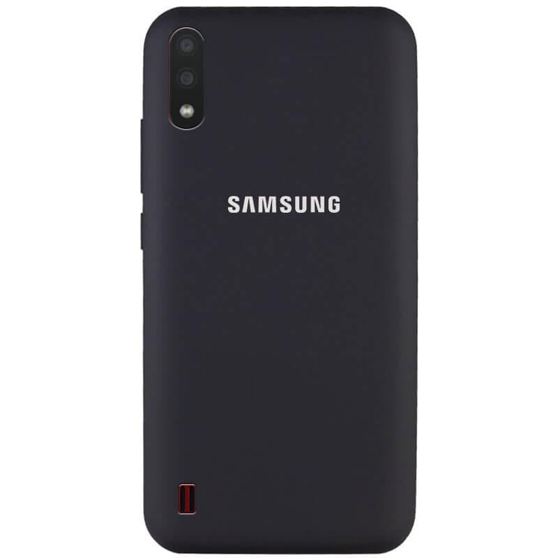 Чехол Silicone Cover Full Protective (AA) для Samsung Galaxy A01 Черный / Black