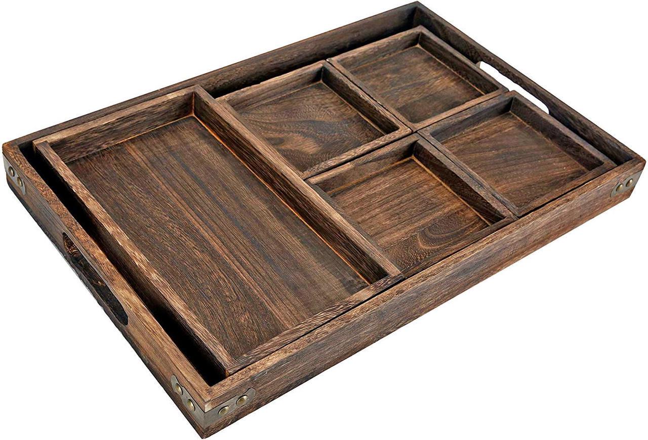 Поднос деревянный Лювен Сепия (ПДС-003208)