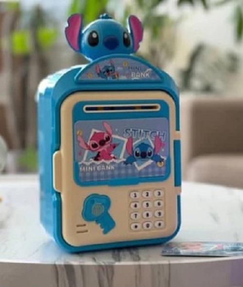 Сейф Стич с отпечатком пальцев для денег на батарейках Голубой DB-0023) - фото 3