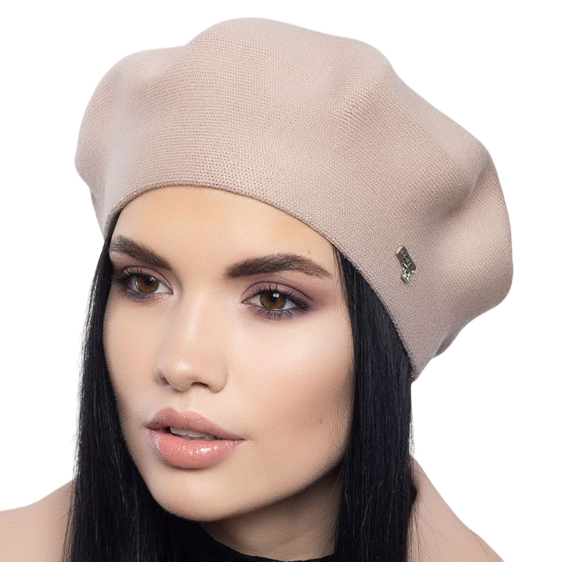 Берет женский Leks Клеопатра двойной шерстяной Пудровый (129039)