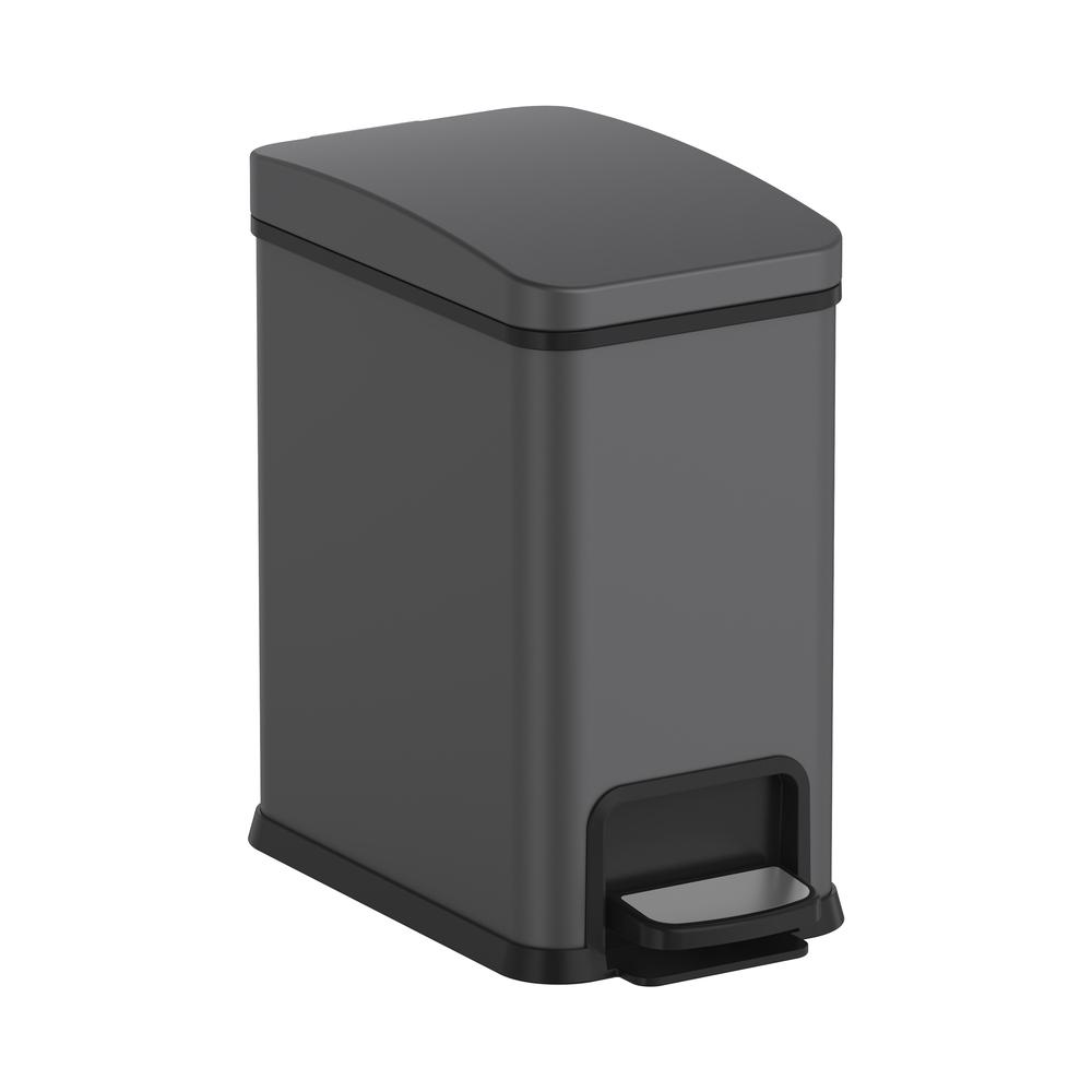 Відро для сміття KOER TC-010108-07 8 л з плавним закриттям прямокутне Графіт (KR5591) - фото 5