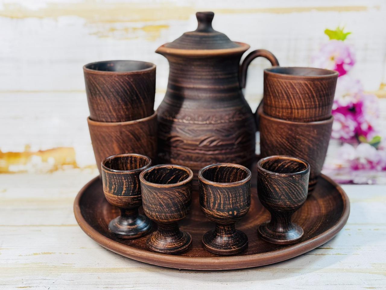 Сервиз глиняный "Для кумовьев" 4 персоны 10 предметов (2703236363) - фото 3