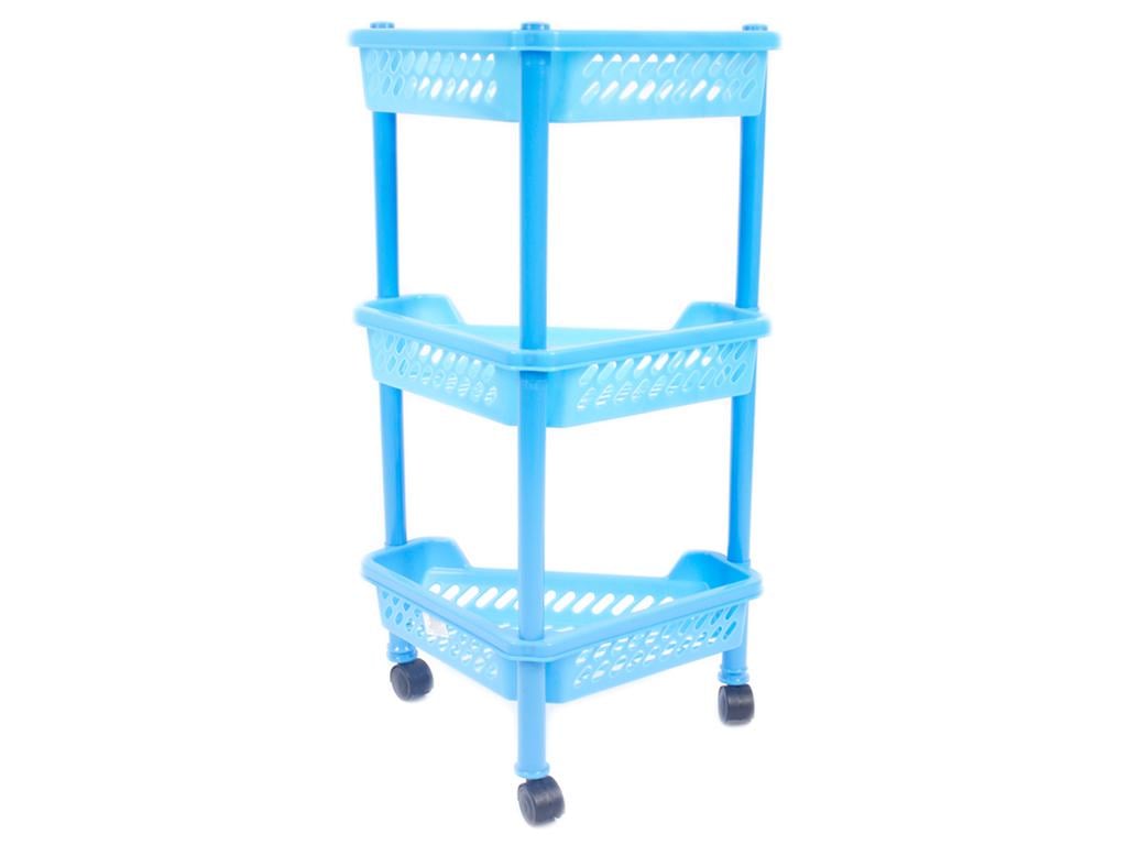 Полиця кутова для підлоги 3-ярусна Блакитний (MCS-13045-3)