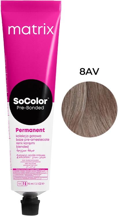 Крем-фарба для волосся Matrix PRE Bonded SoColor Beauty 8AV з комплексом Cera-Oil 90 мл (29574068)
