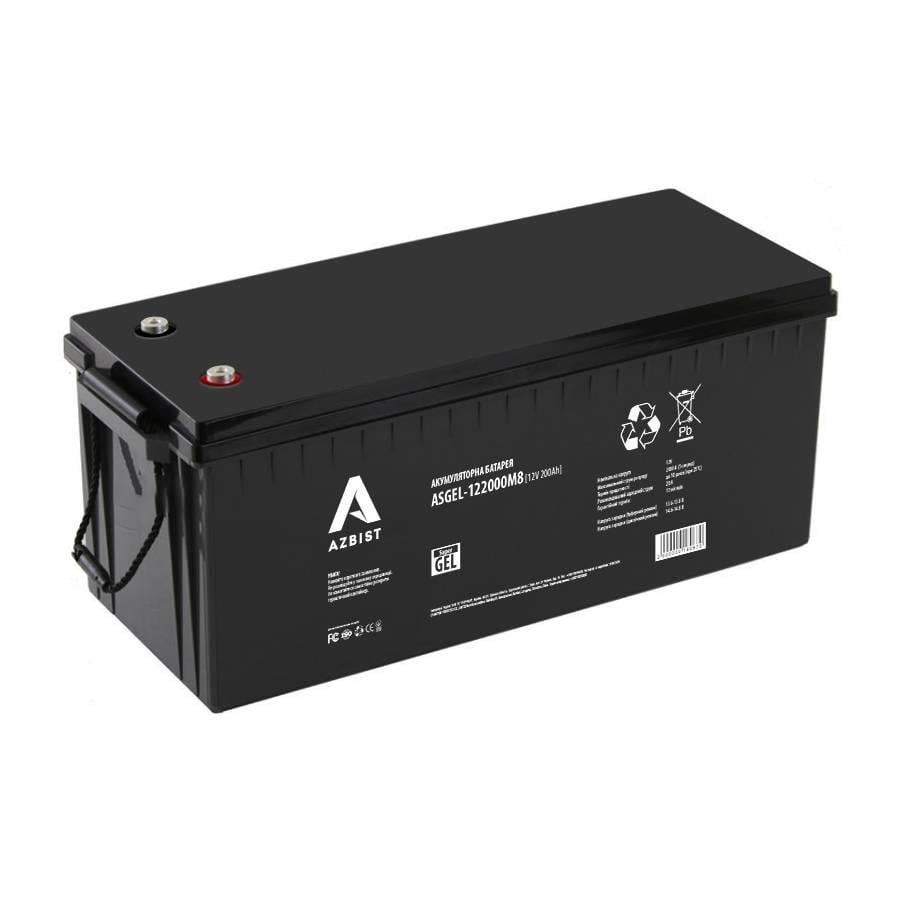 Акумулятор AZBIST Super GEL ASGEL-122000M8 12V 200,0Ah 522х240х219 мм Black (34121)