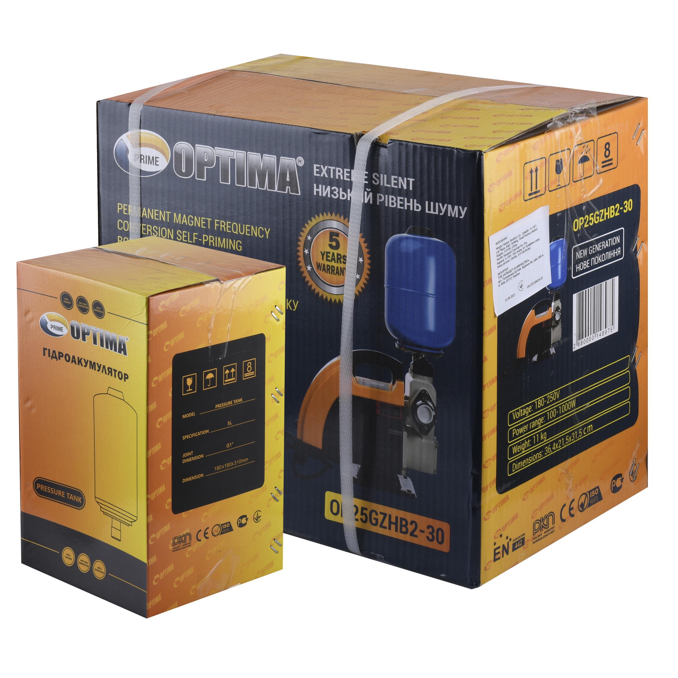 Насосная станция Optima Prime OP25GZHB2-30 с интеллектуальным частотным преобразователем бак 5 л (160030) - фото 7
