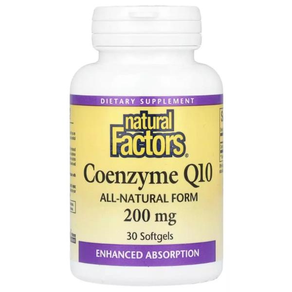 Натуральная добавка Natural Factors Coenzyme Q10 200 мг 30 softgels (000022089) Натуральная добавка Natural Factors Coenzyme Q10 200 мг 30 softgels (000022089)