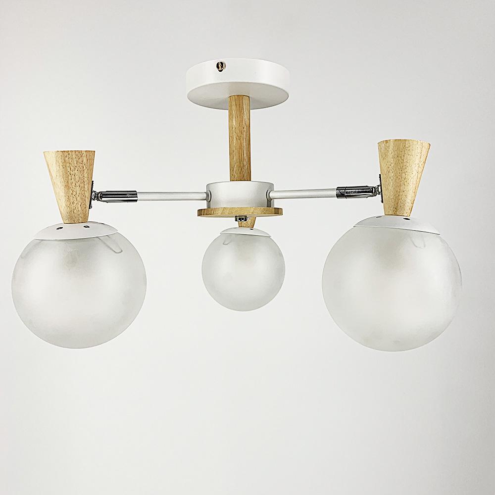 Люстра потолочная Light House LNF-17393/3 WT с элементами дерева Белый